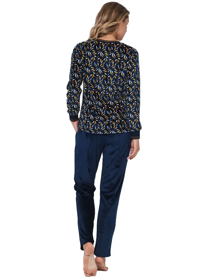 Pastunette Dames pyjama: Blauw, fleece ( PAS.127 )