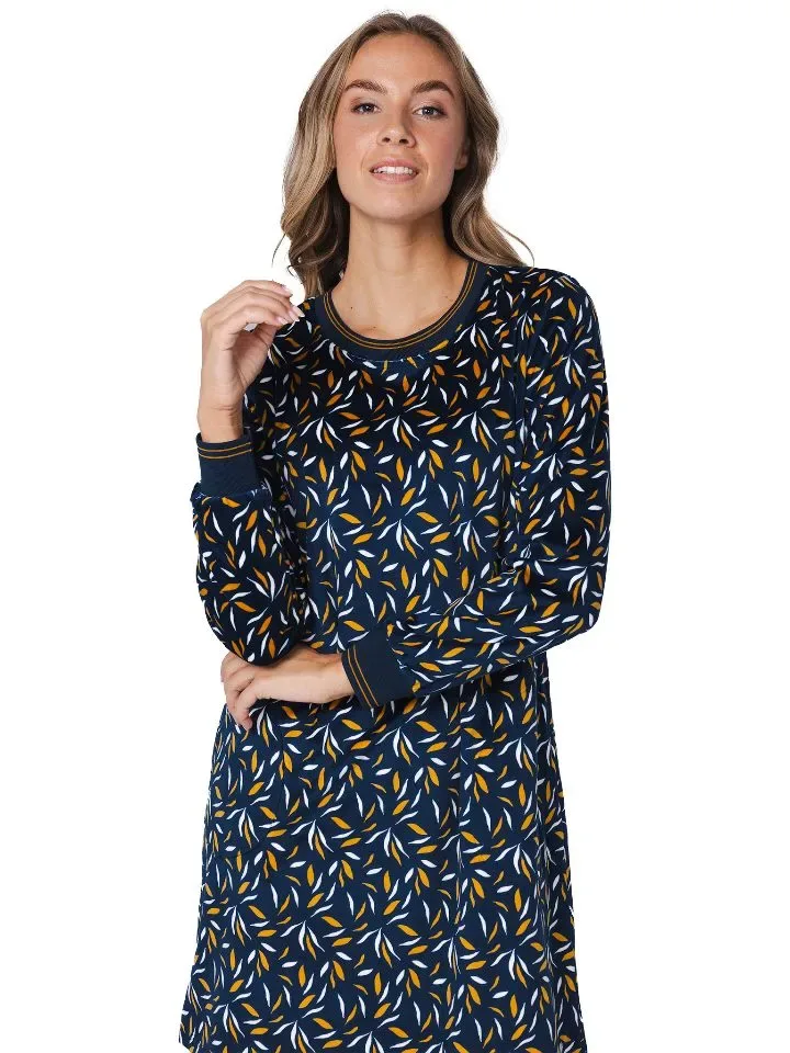 Pastunette Dames nachthemd: Blauw, Fleece ( PAS.128 )