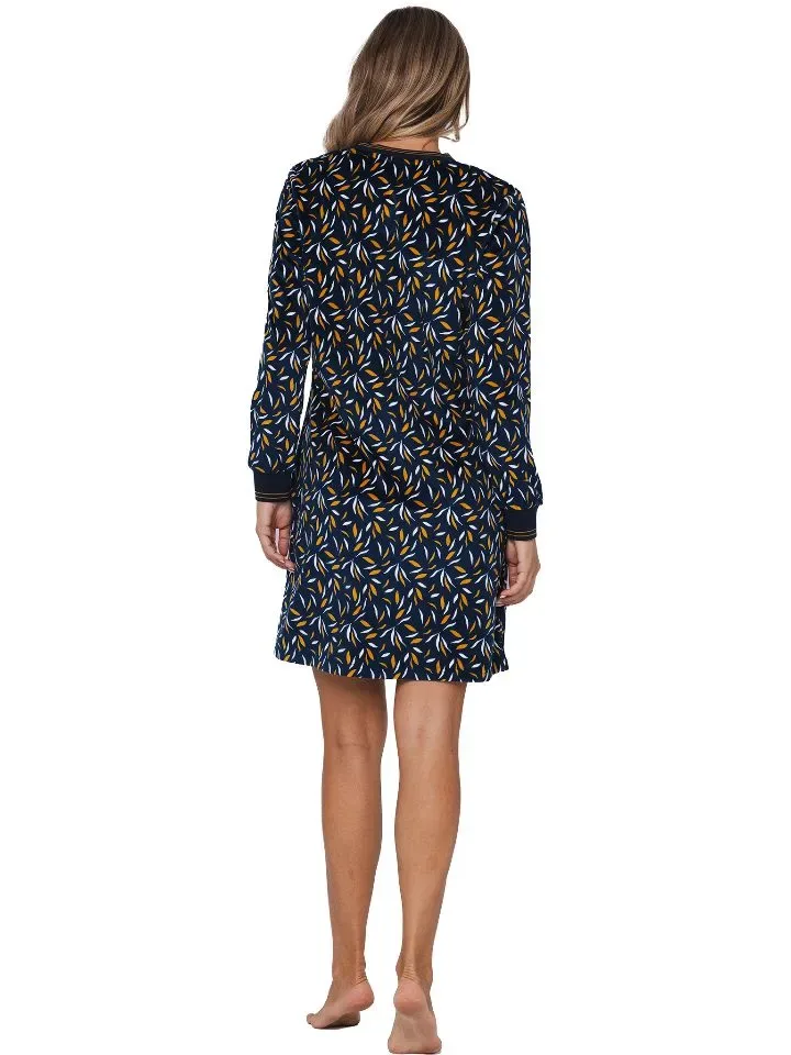 Pastunette Dames nachthemd: Blauw, Fleece ( PAS.128 )