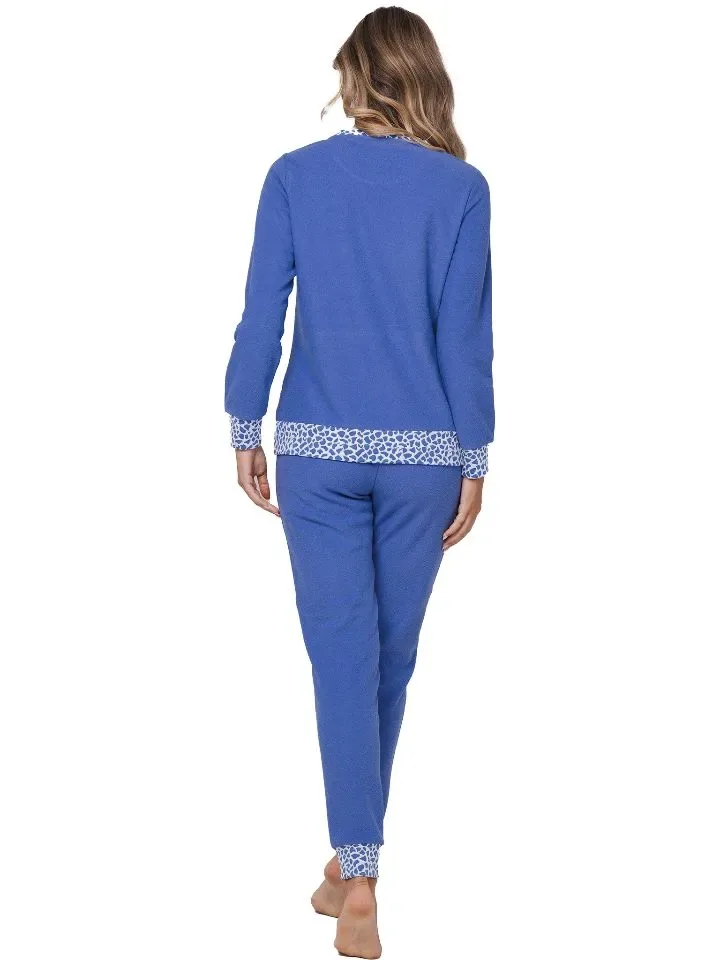 Pastunette Rebelle Dames pyjama: Blauw, badstof gemoltoneerd ( PAS.129 )