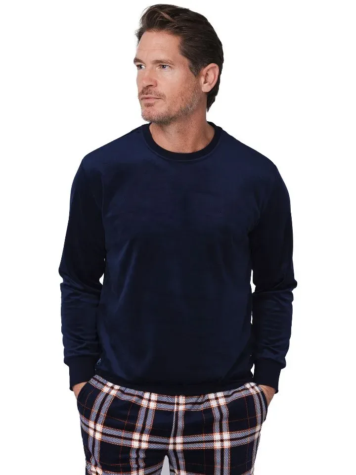 Pastunette pyjama heren: fleece, donker blauw ( PAS.130 )