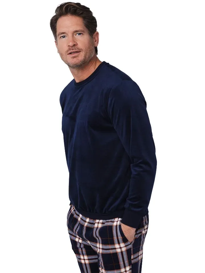 Pastunette pyjama heren: fleece, donker blauw ( PAS.130 )