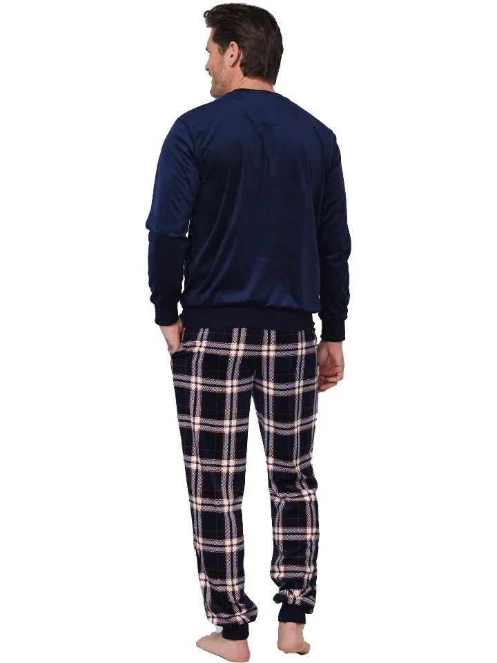 Pastunette pyjama heren: fleece, donker blauw ( PAS.130 )
