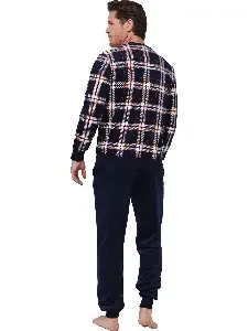 Pastunette pyjama heren: fleece, donker blauw ( PAS.131 )