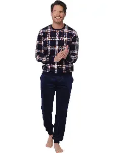 Pastunette pyjama heren: fleece, donker blauw ( PAS.131 )