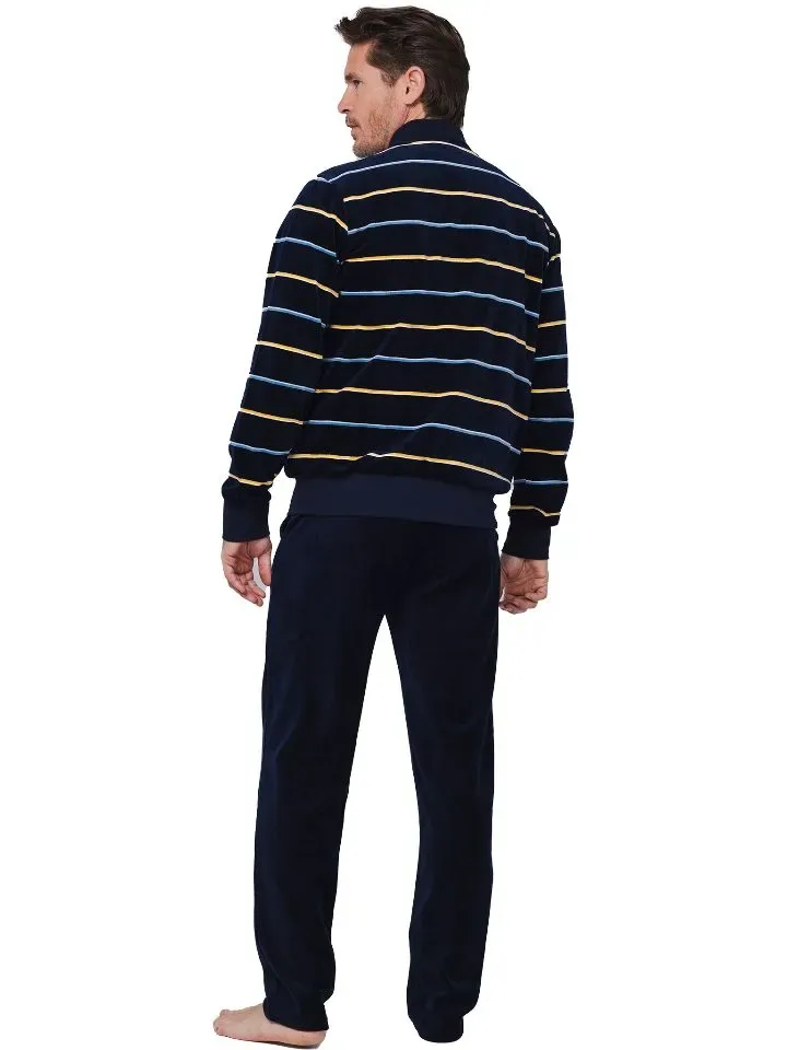 Pastunette homewear Heren: blauw, velours ( PAS.132 )