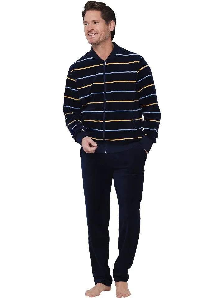 Pastunette homewear Heren: blauw, velours ( PAS.132 )