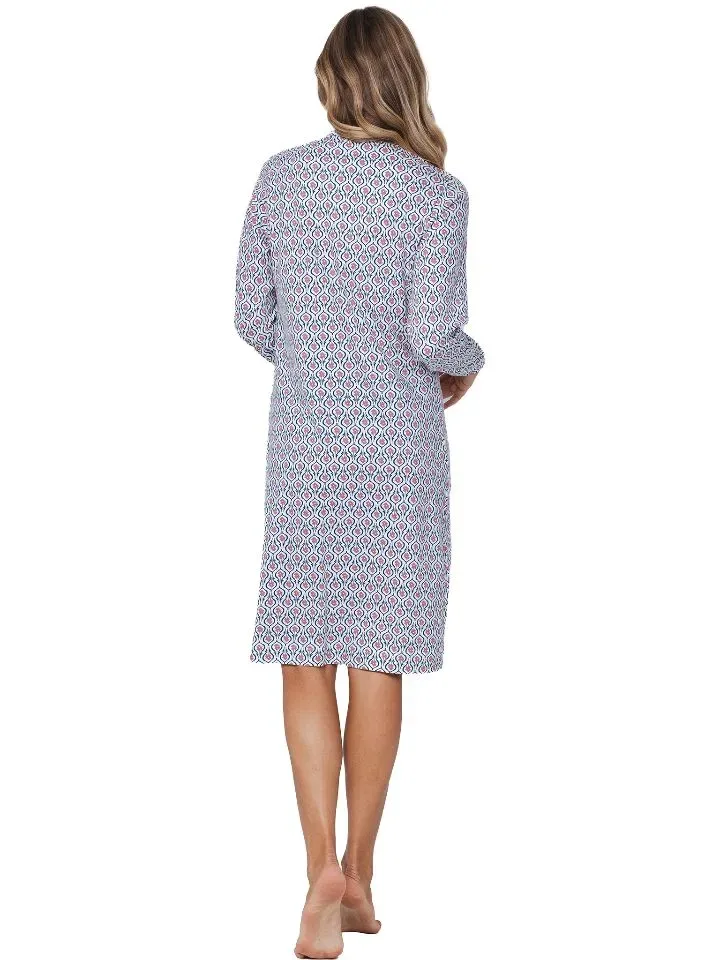 Pastunette dames nachthemd: Blauw, 100% katoen ( PAS.133 )