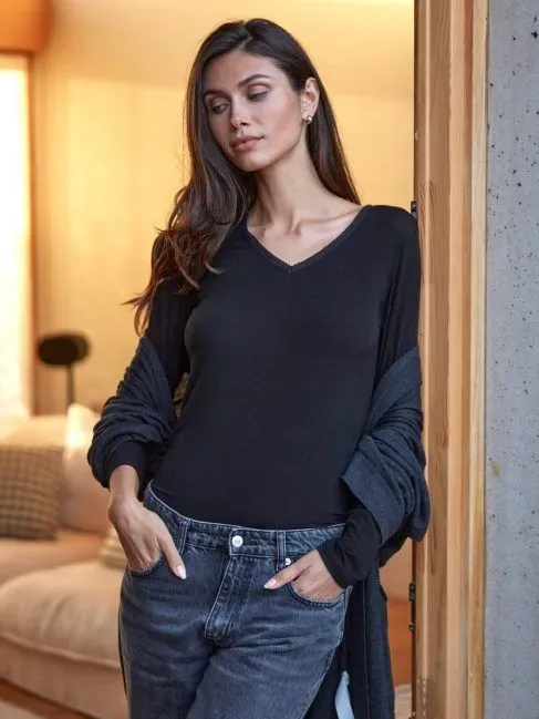 Janira Onderhemd Dames Thermo: CTA m/l Lace warm Nature, ivoor of zwart ( JAN.289 / JAN.315 )