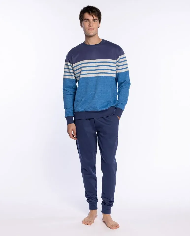Punto blanco Pyjama Heren: Gemoltoneerd, Blauw ( PUN.77 )