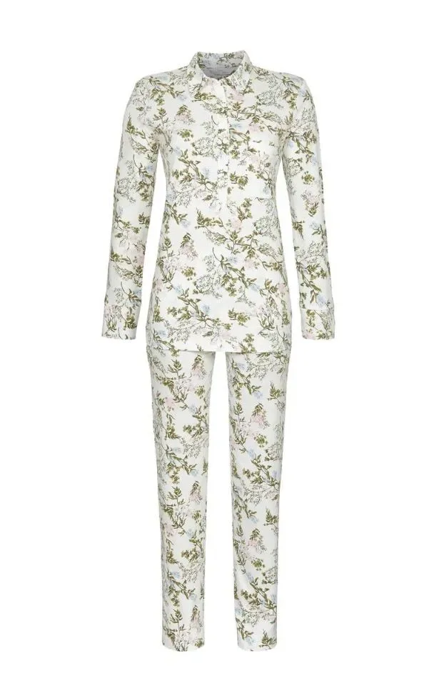 Ringella Dames pyjama: Ecru, met hemdskol, 50% Modal 50% CO ( RIN.595 )
