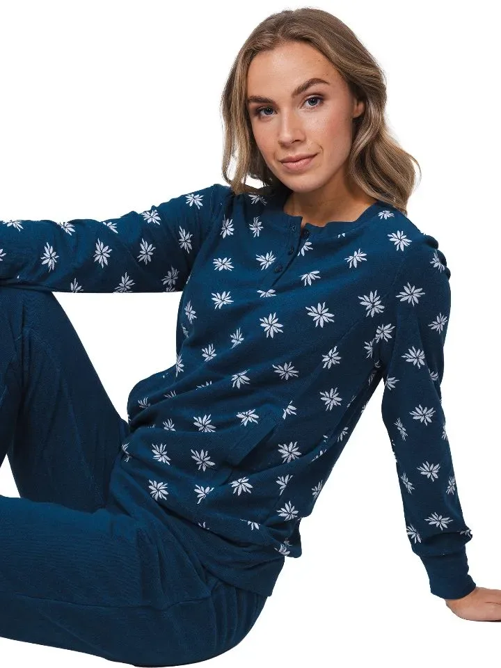 Pastunette Dames Pyjama: Blauw, Badstof ( PAS.135 )
