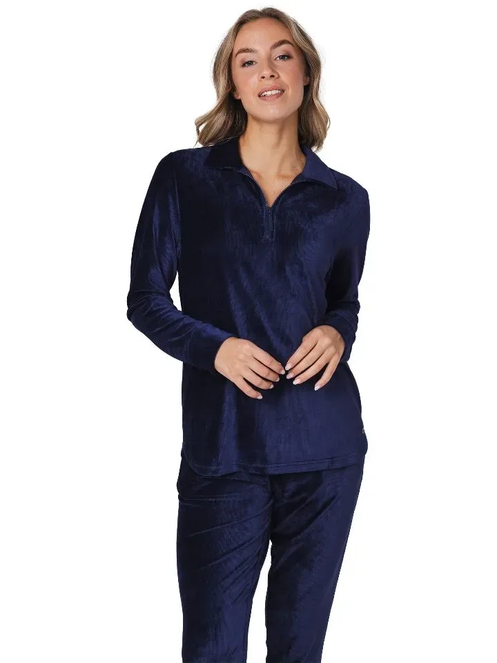 Pastunette Dames Homewear / Pyjama: Donker blauw, platte kol ( PAS.137 )