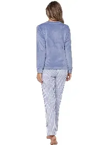 Pastunette Dames pyjama: Fleece, blauw ( PAS.139 )
