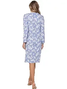 Pastunette dames nachthemd: Blauw, katoen, 105cm ( PAS.141 )