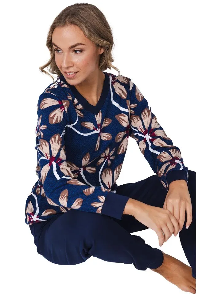 Pastunette dames pyjama: Blauw, interlock katoen ( PAS.144 )