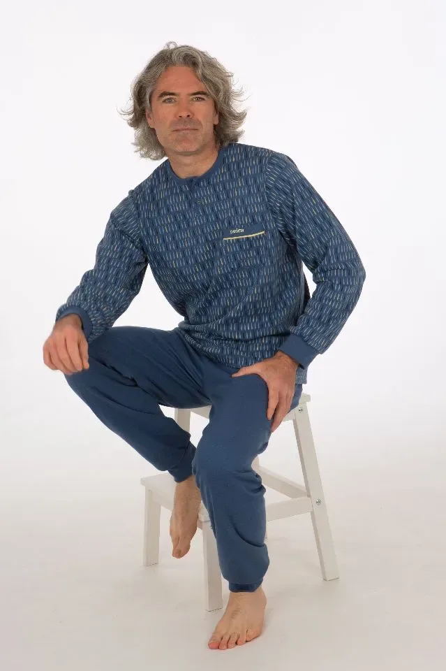 Perlina Heren pyjama: Igor, interlock, Blauw ( LINA.106 )