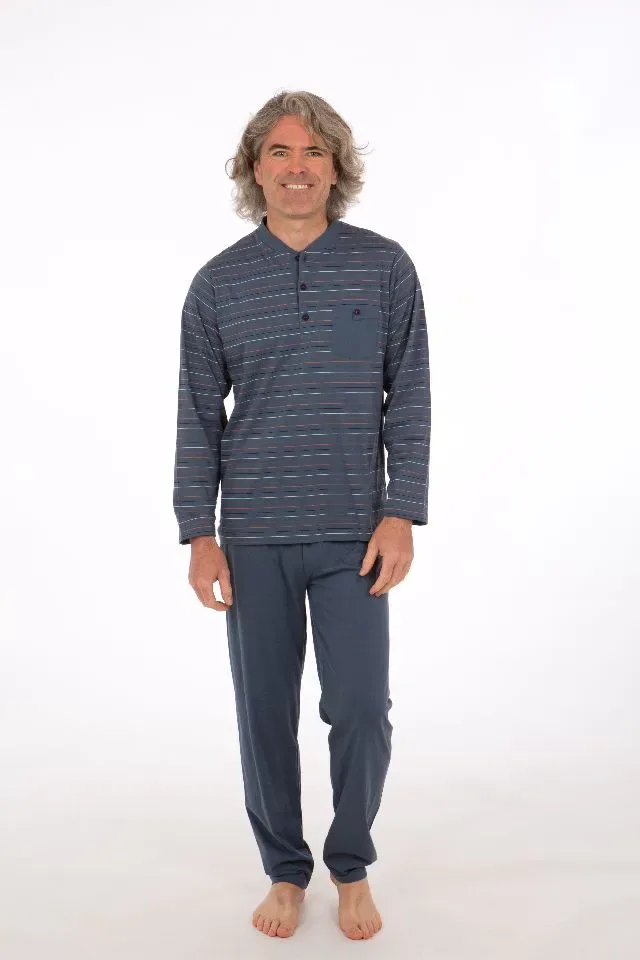 Perlina heren pyjama: Adam blauw, tot maat 6XL ( LINA.109 )