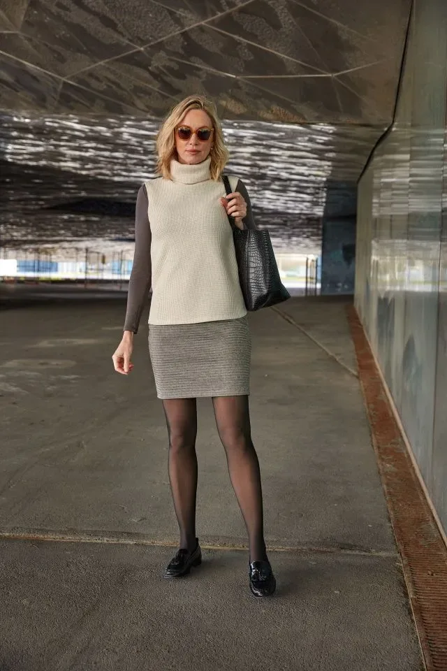 Janira Panty Kous: Nude look, zwart ( JAN.334 )