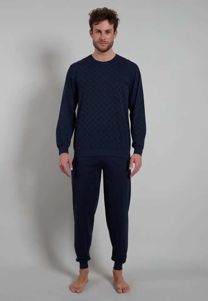 Bugatti Pyjama Heren: Blauw, Lange mouwen ( GOT.83 )
