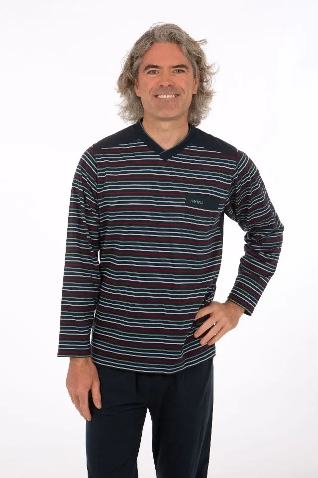 Perlina Heren pyjama: James, Blauw ( LINA.112 )