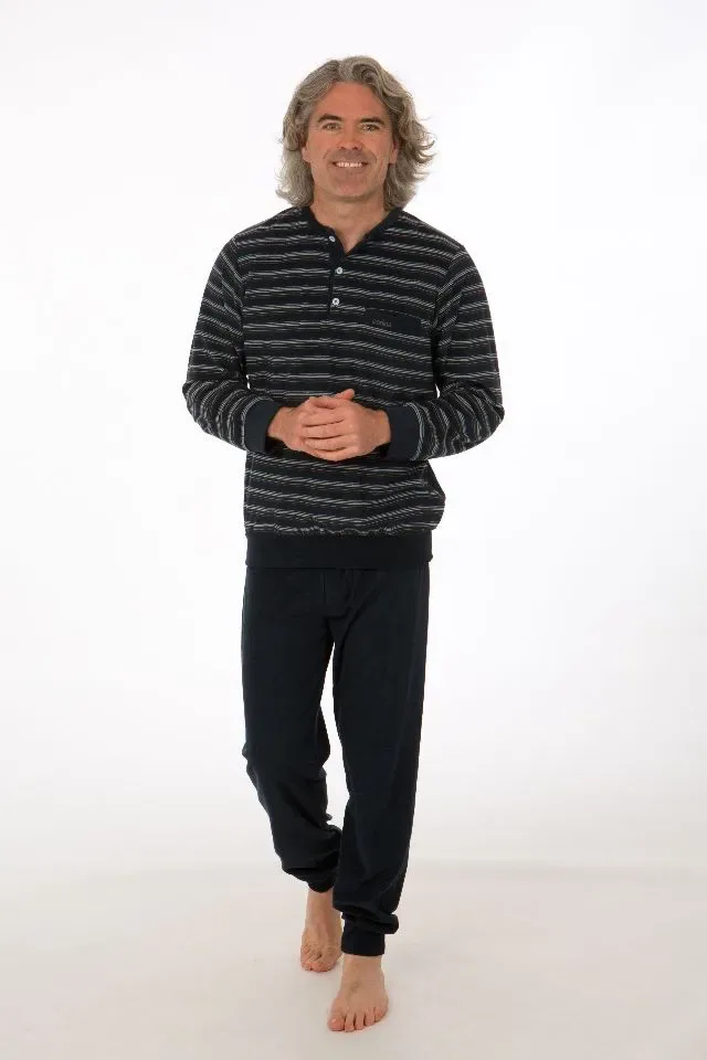 Perlina Heren pyjama: Steve, Navy, Badstof ( LINA.115 )