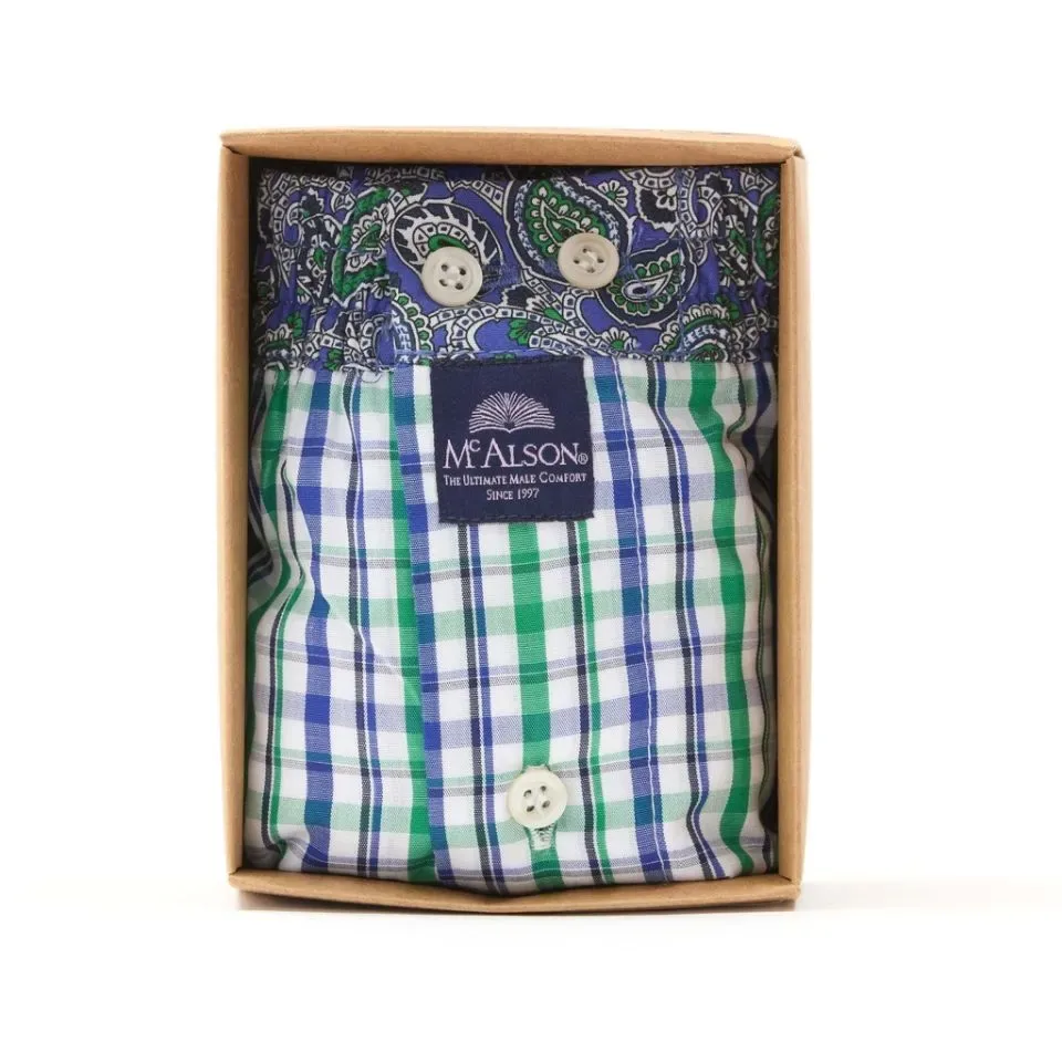 MC Alson Boxershort Heren: Geruit , Los model met ingewerkte slip  mca.59