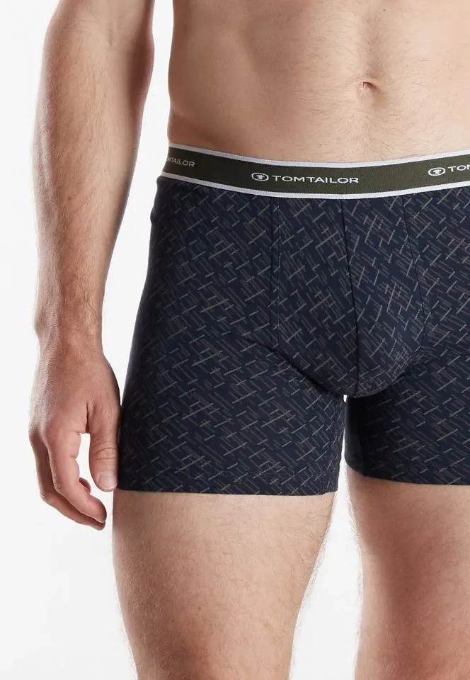 Tom Tailor Boxer: Long Pants, Blauw + groen, Duopack ( TOM.49 )