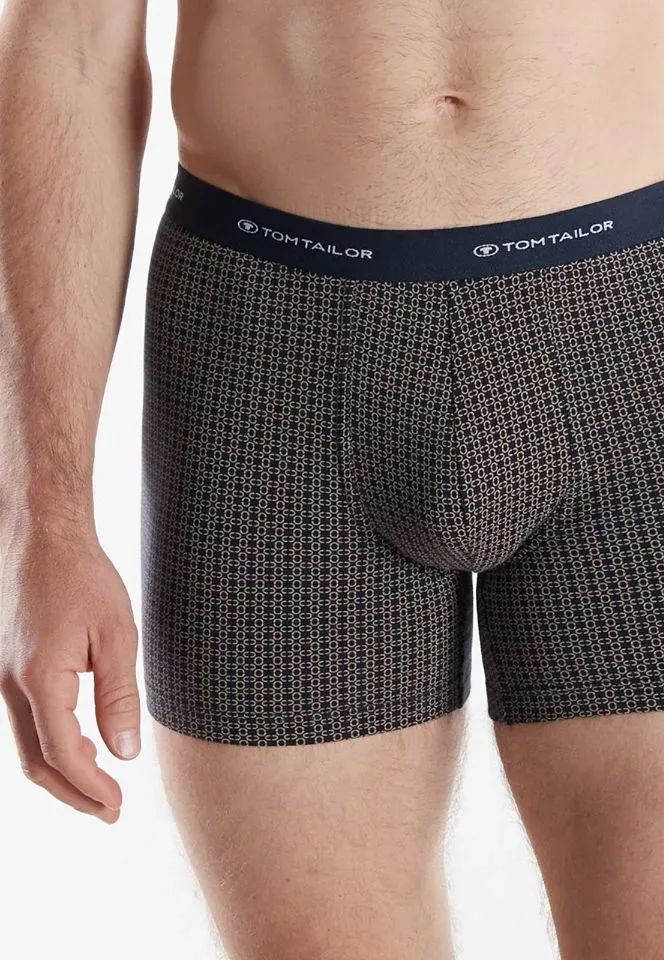 Tom Tailor Boxer: Long Pants, Blauw + Blauw, Duopack ( TOM.48)