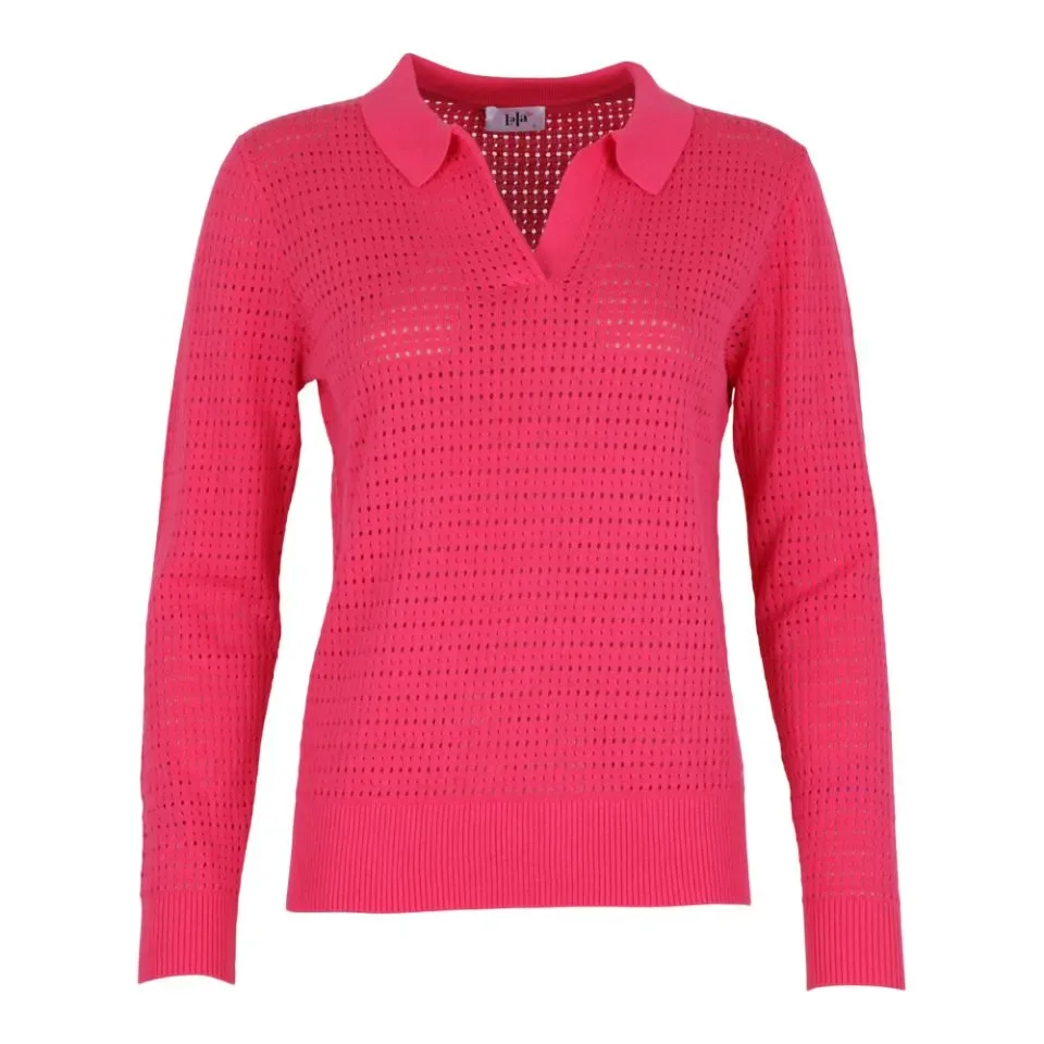She Goes LaLa Polo Pull: Fucia, Ajour  ( SHE.17 )