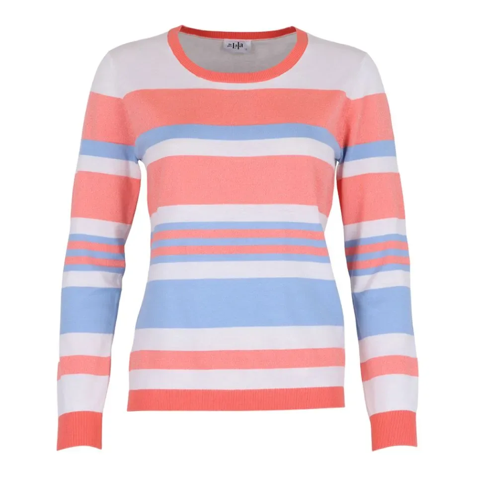 She Goes LaLa  Pull: Koraal, gestreept met blauw ( SHE.20 )