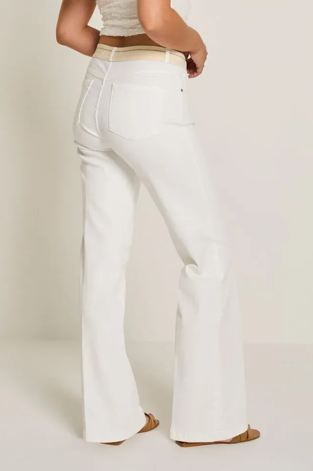 Para Mi Broek Eve Elastic: White, color denim ( PARA.391 )