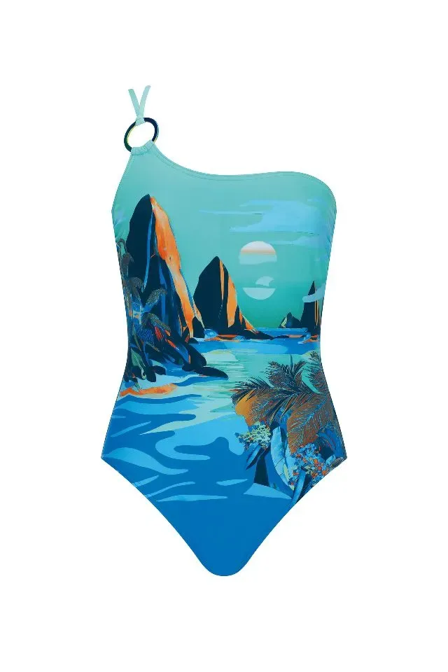 Sunflair badpak: Aqua, fantasie schouder ( SUNF.222 )