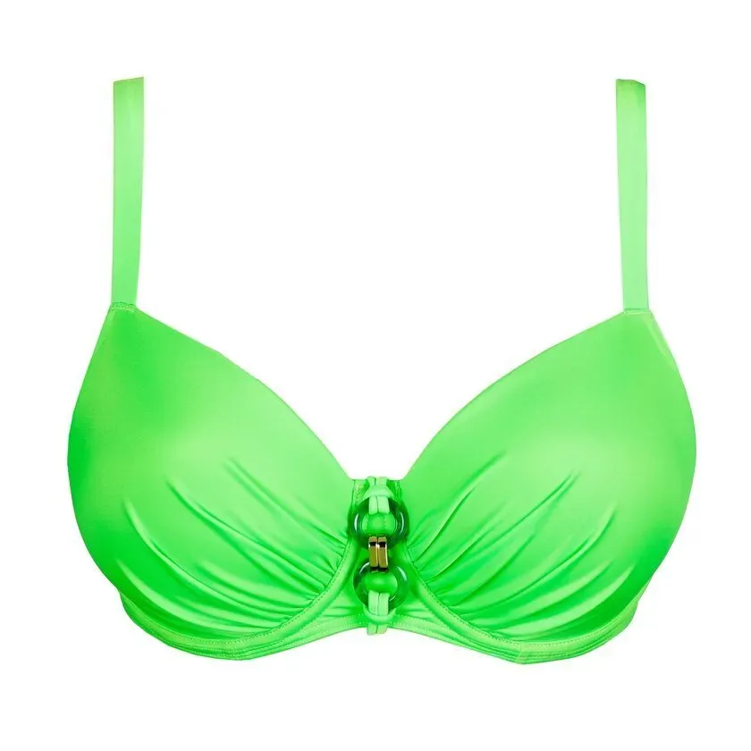 Prima Donna Bikini Top: Pilon, Neon Lime, Hartvorm, voorgevormd, europese maten  pdo.487