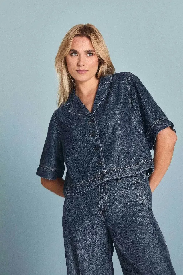 Para Mi Jeans vest/ blous: Belle, Lyocelle blue ( PARA.398 )