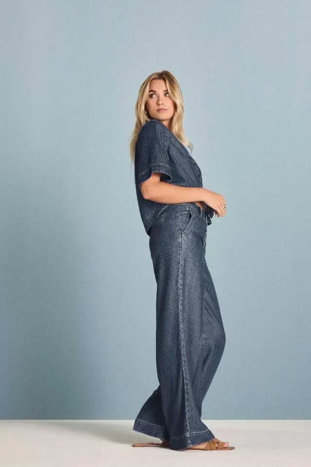 Para Mi Jeans vest/ blous: Belle, Lyocelle blue ( PARA.398 )