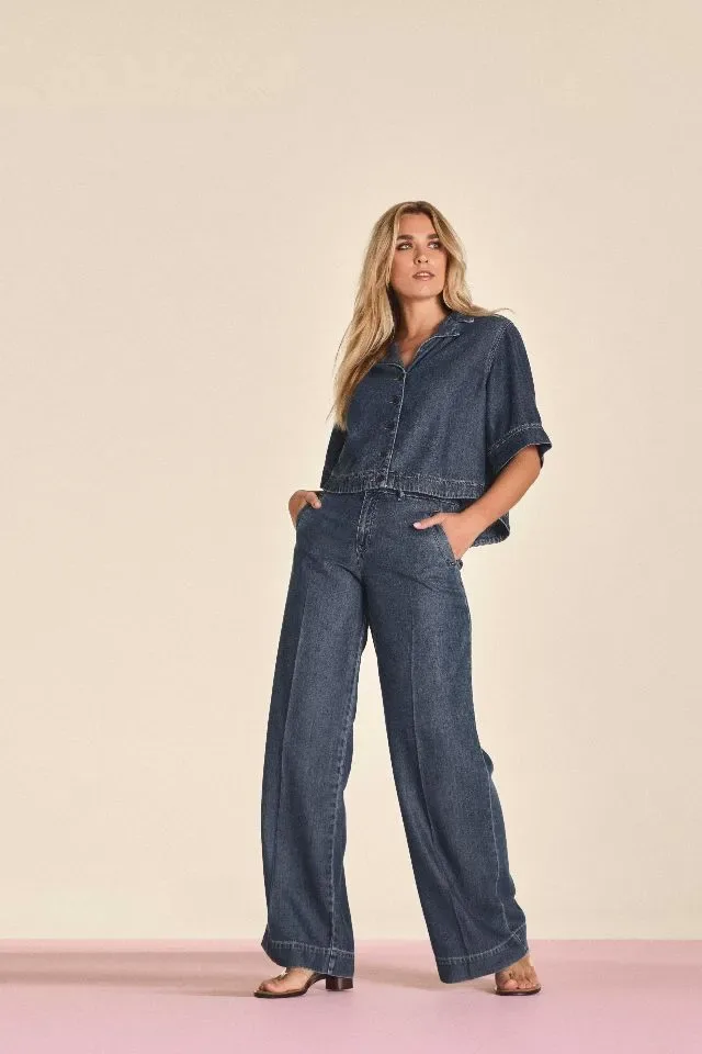 Para Mi Jeans vest/ blous: Belle, Lyocelle blue ( PARA.398 )