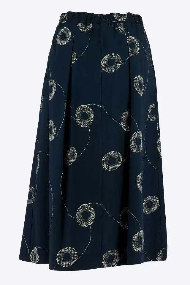 Signe Nature lange rok: Blauw / ecru ( Signe.1359 )