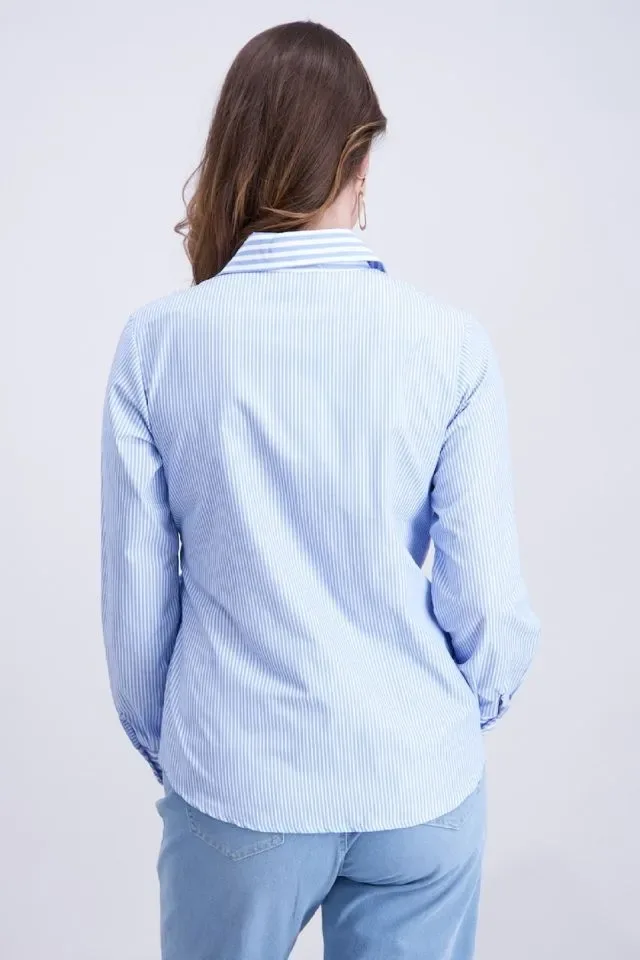 Signe Nature Bloes: Gestreept, blauw / wit ( Signe.1360 )