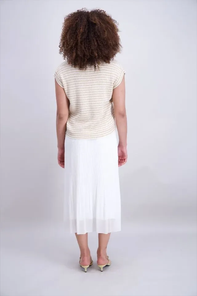 Signe Nature Kleed: Beige Cardigan SIGNE.1374