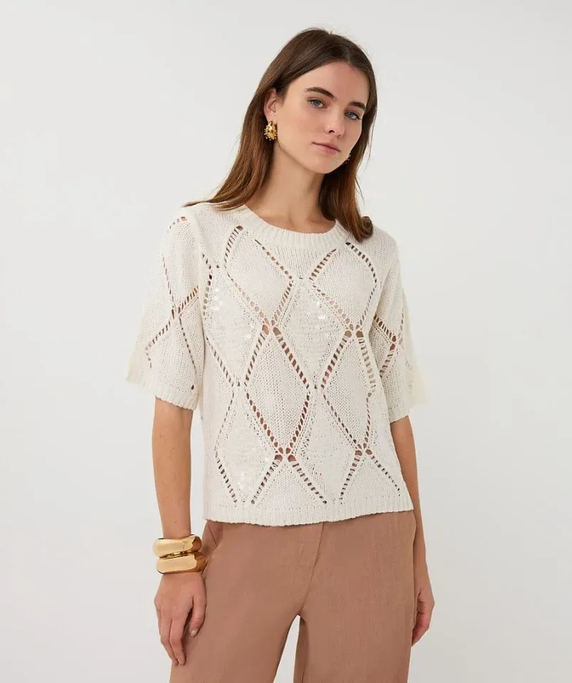 Esqualo Pull: Ecru, Korte mouw ( ESQ.314 )