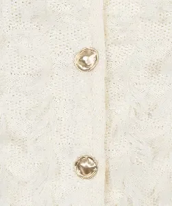 Esqualo Cardigan: Ecru, Lange Mouw, met fringes ( ESQ.315 )