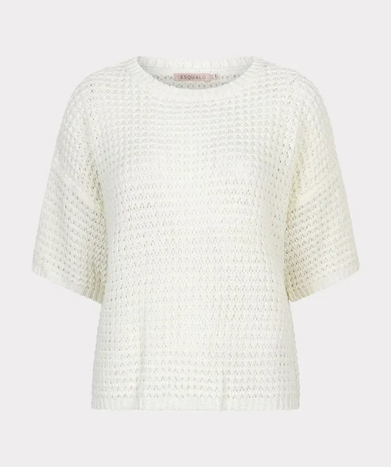 Esqualo Pull: Off White, Ajour brei ( ESQ.316 )