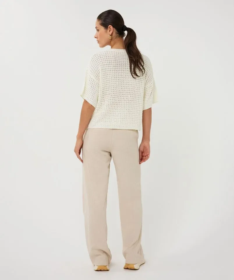 Esqualo Pull: Off White, Ajour brei ( ESQ.316 )