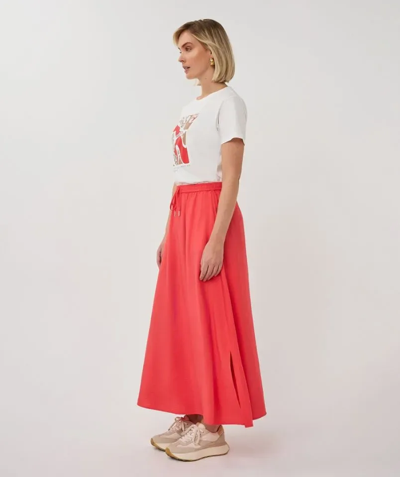 Esqualo T-shirt: Off White / Chili Red, Korte mouw ( ESQ.318 )
