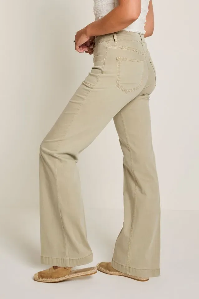 Para Mi Dames Broek: Eve ( Pocket ) / cotton Tencel, light olive ( PARA.400 )