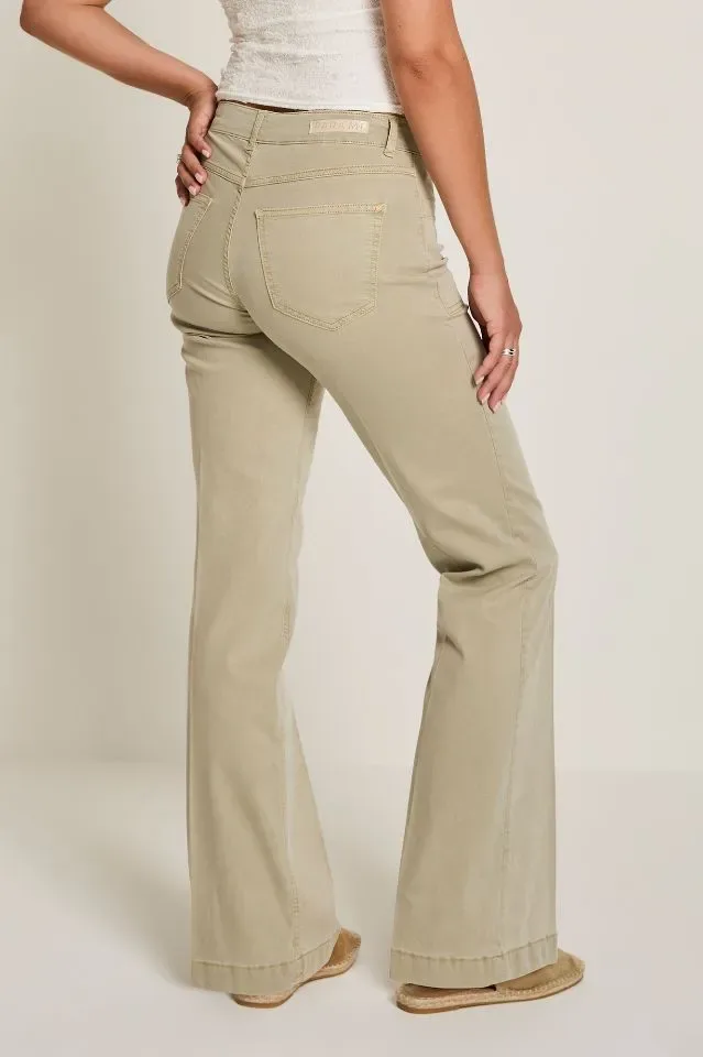 Para Mi Dames Broek: Eve ( Pocket ) / cotton Tencel, light olive ( PARA.400 )