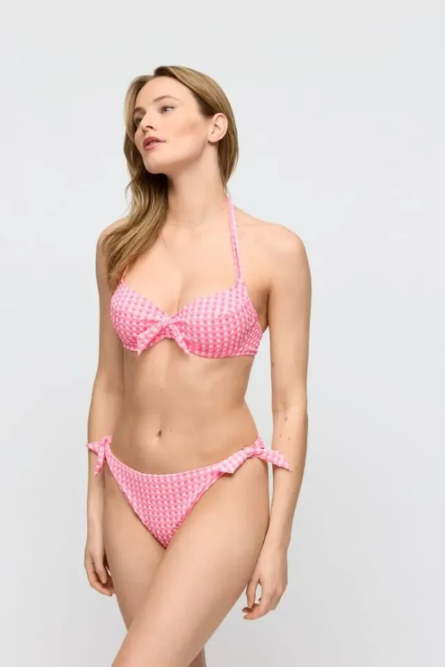 Marie Jo Swim Bikini Slip: Mary Lynn, Rose Gingham, Brazilian model ( MJO.345 )