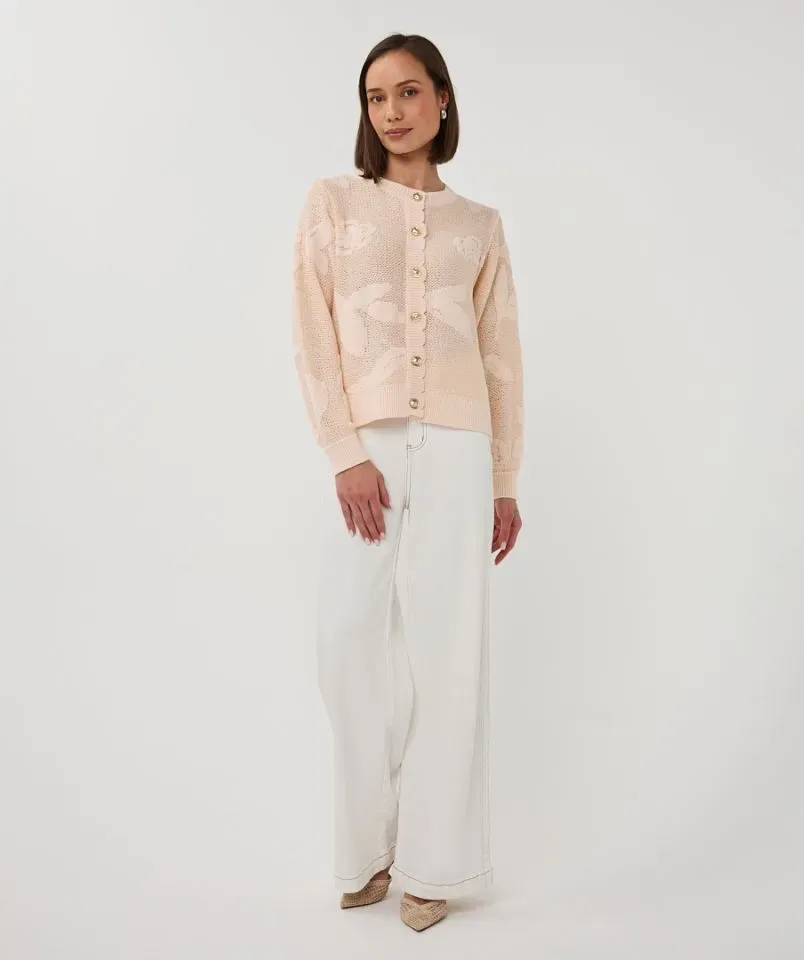 Esqualo Dames Cardigan: Belini kleur, met mouwen ( ESQ.325 )