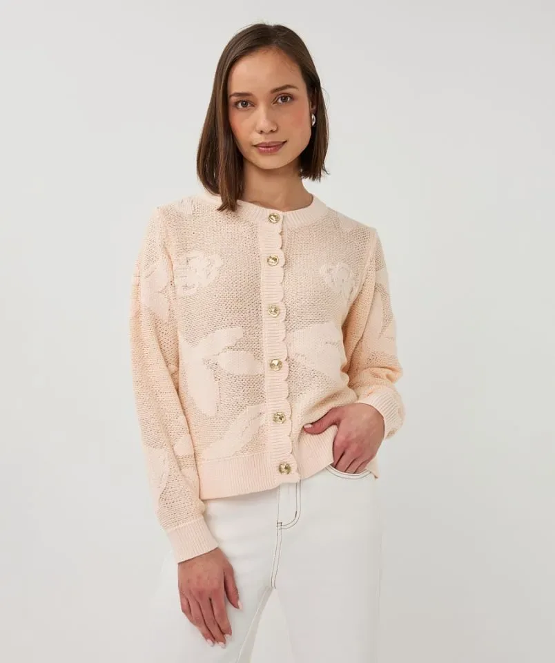 Esqualo Dames Cardigan: Belini kleur, met mouwen ( ESQ.325 )